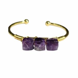 Wire Wrapped Amethyst Cuff Bracelet NWOT